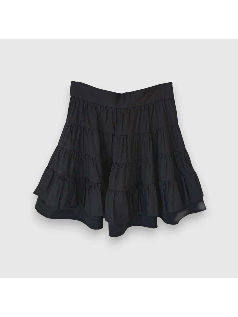 Sandro Paris Black Flounce / Tiered Skirt—US 10
